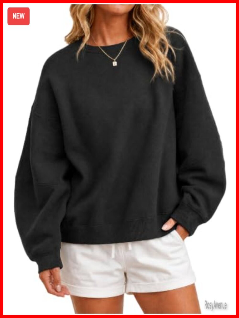 Oversized Crewneck Sweatshirt Casual Lounge Fleece Pullover